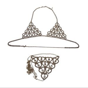 Rhinestone Body Jewelry Bikini Bodysuit